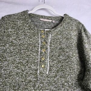Soft Surroundings Olive Green Crewneck Sweater